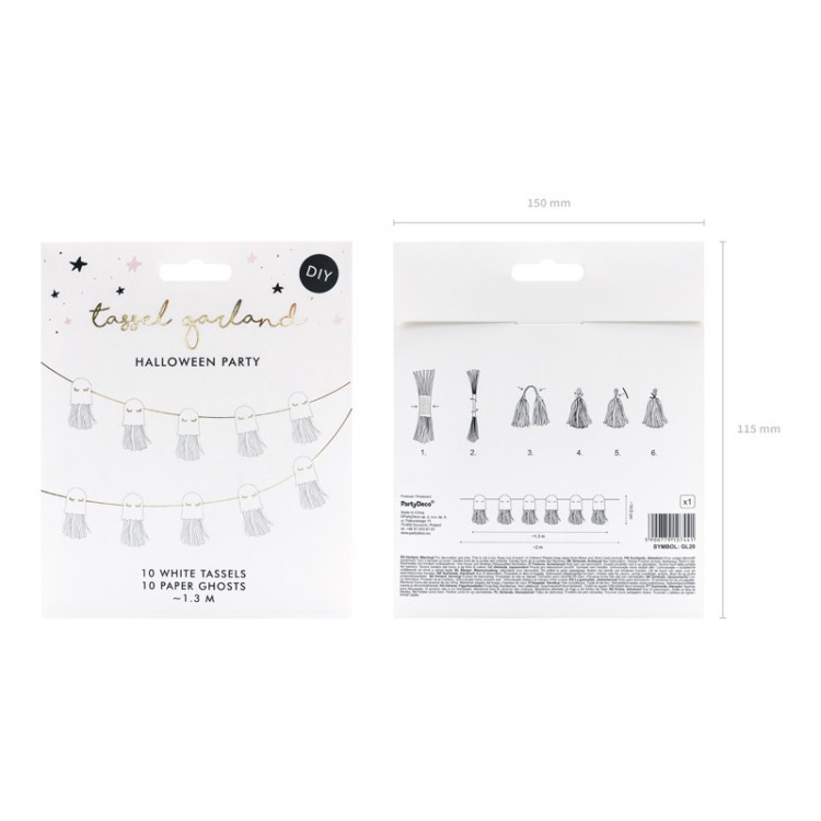 Pappersgirlang Spöken med Tassels bild 3