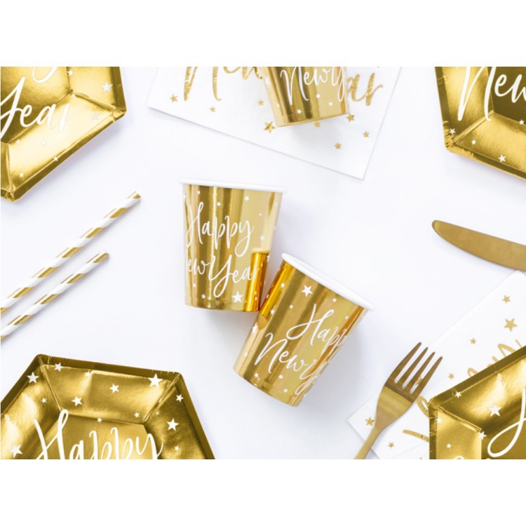 Pappersmuggar "Happy New Year" Guld