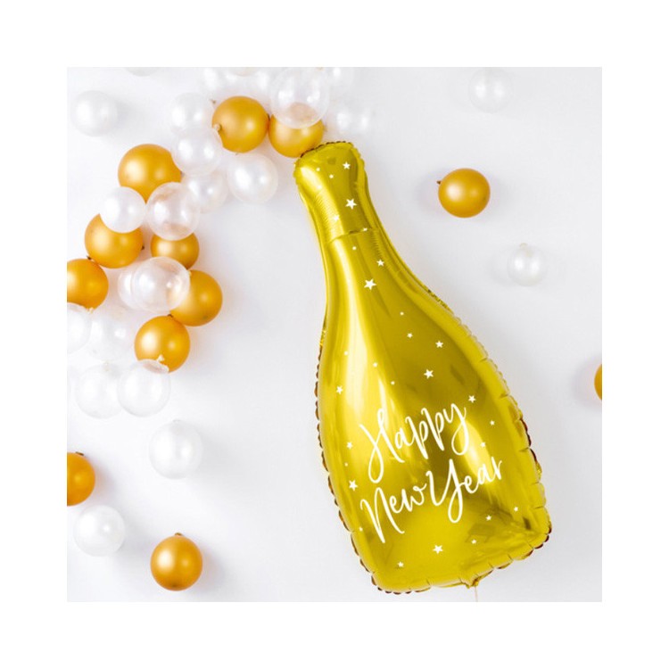Folieballong Happy New Year Champagneflaska Guld bild 3