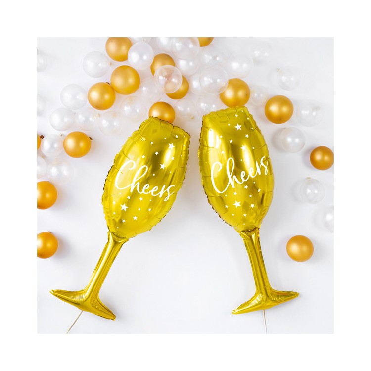 Folieballong Champagneglas Guld bild 3