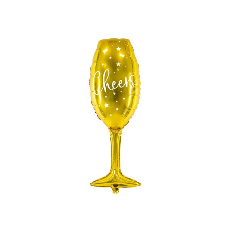 Folieballong Champagneglas Guld