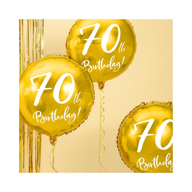 Folieballong Guld 70 år bild 2