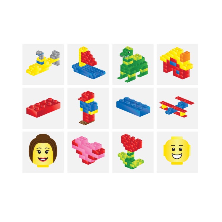 Tatueringar, Gnuggisar Byggklossar - 12 pack