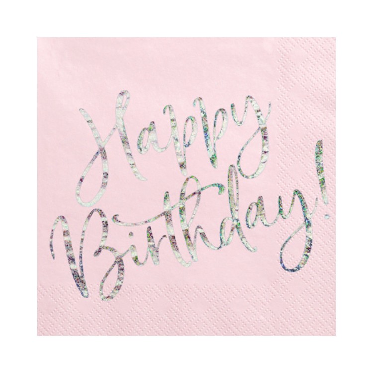 Servetter Rosa Happy Birthday bild 2