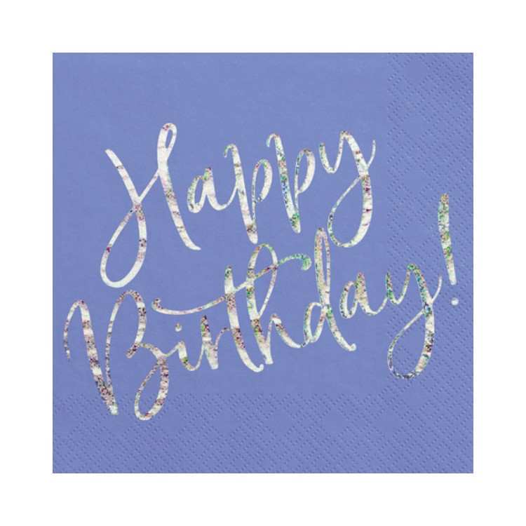 Servetter Blå Happy Birthday