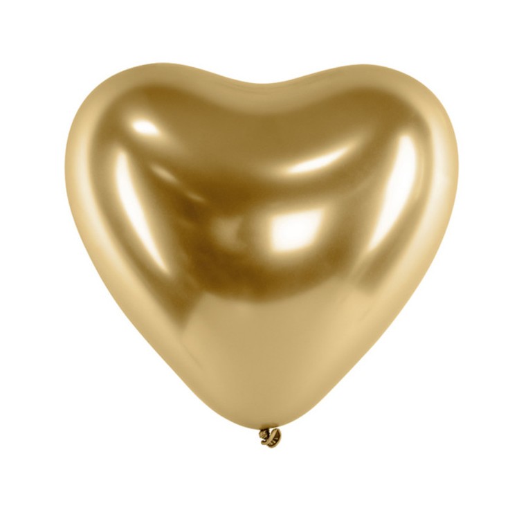 Chrome Ballonger Hjärta Guld