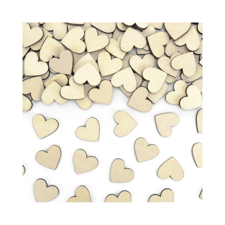Konfetti i trä - Hjärtan