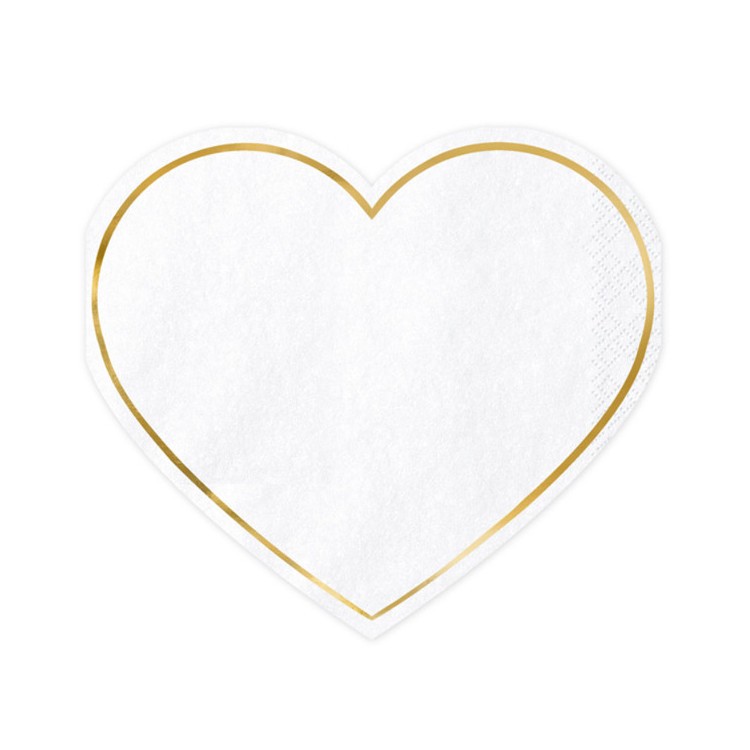 Servetter Hjärta Vitt