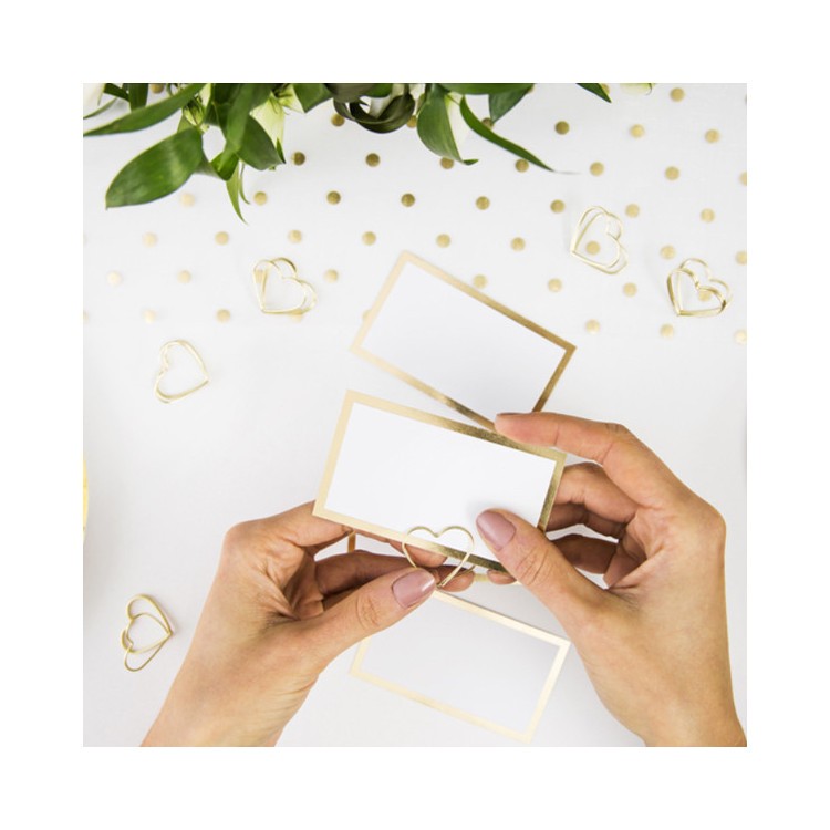 Placeringskort Vit med Guldkant 10-pack bild 4