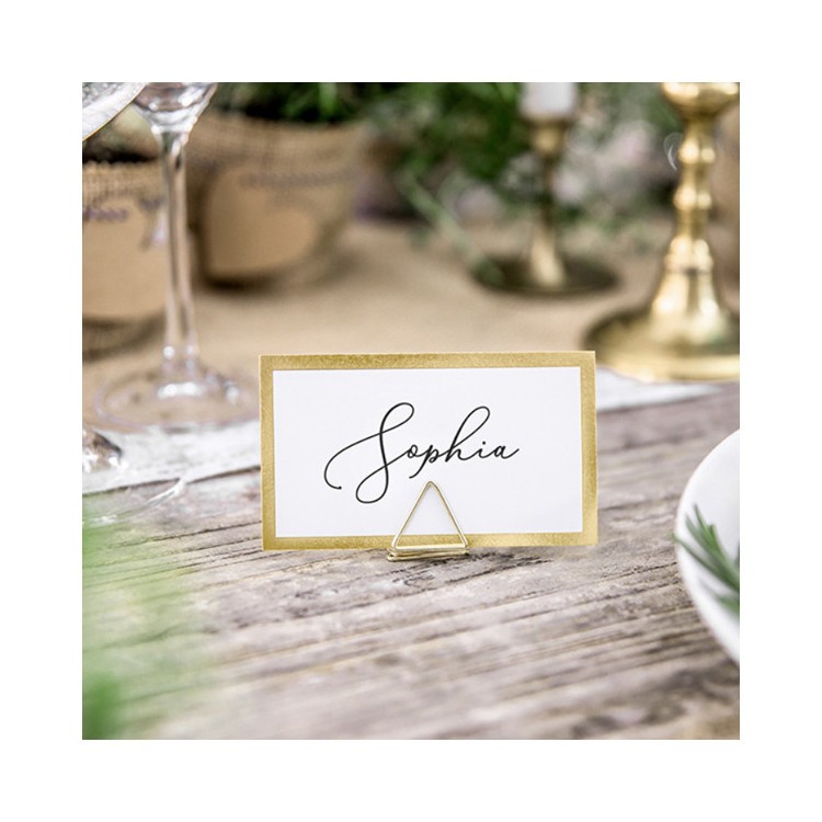 Placeringskort Vit med Guldkant 10-pack bild 3