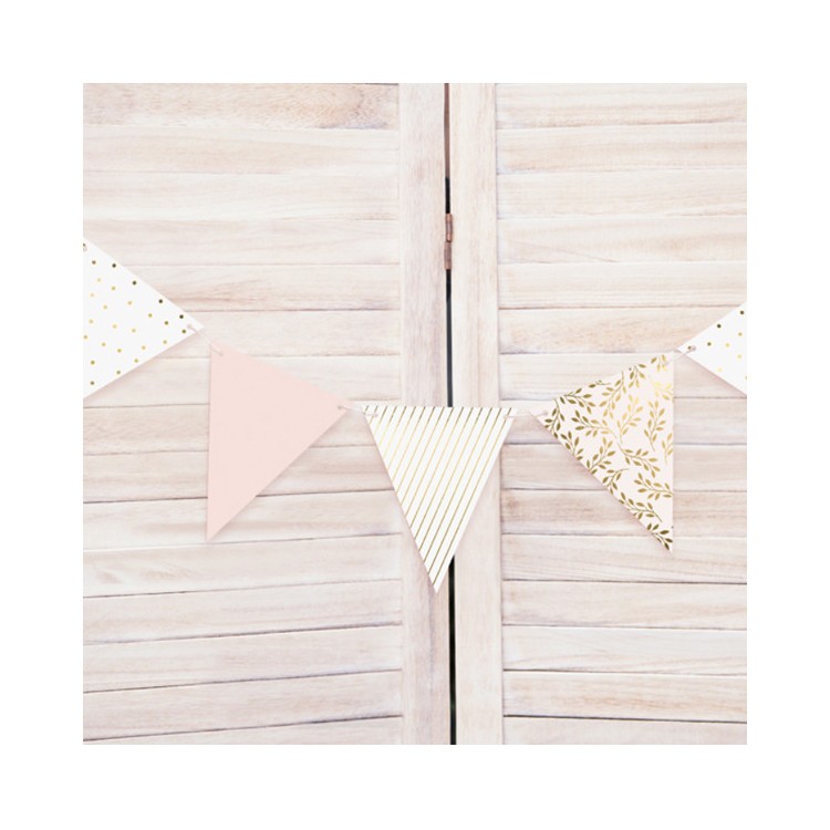 Flaggirlang Rosa Guldmetallic bild 2