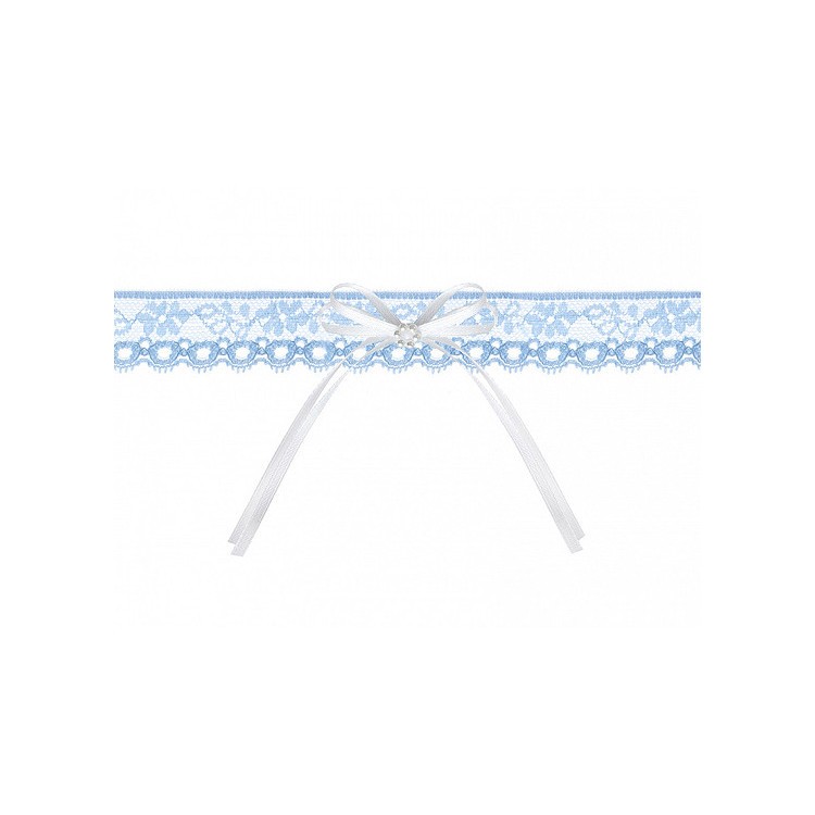 Strumpeband till Bruden Ljusblå