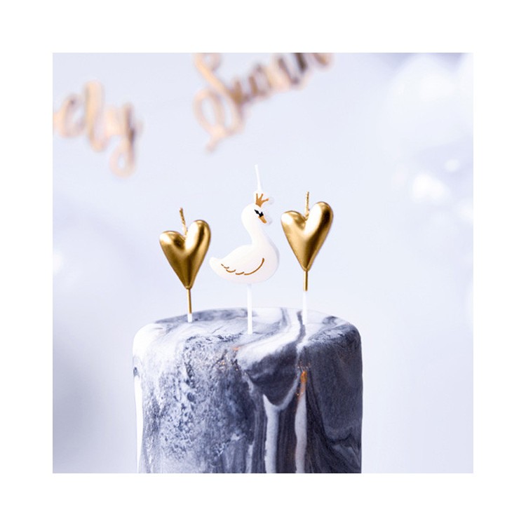 Tårtljus Svanar och Hjärtan bild 2