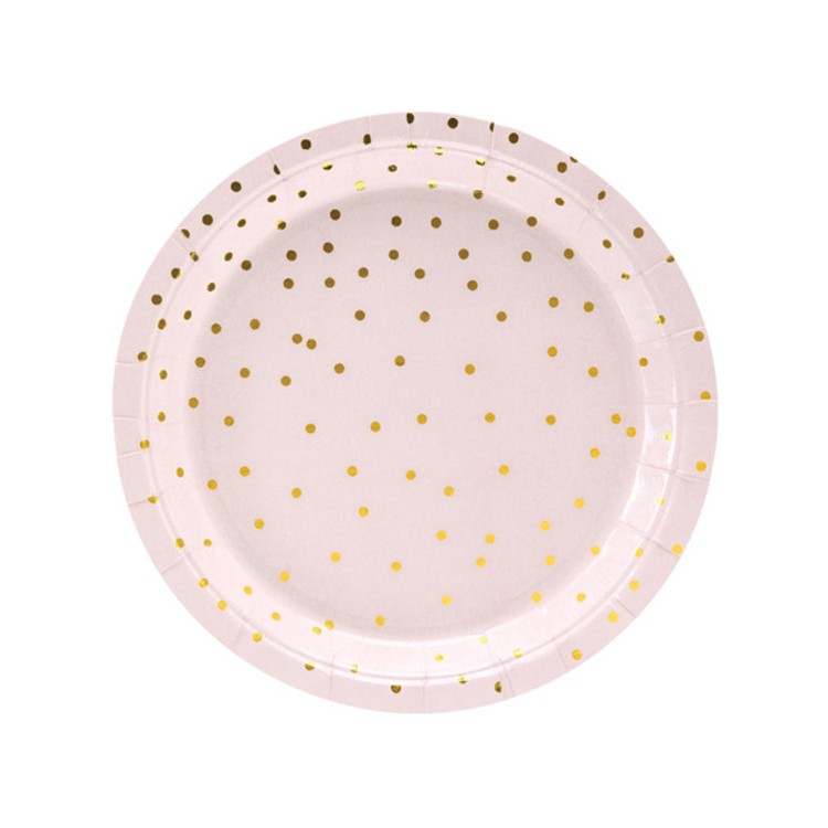 Pappersassietter med guldprickar