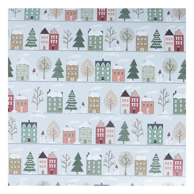 Julpapper vinterstad grå, 2 meter