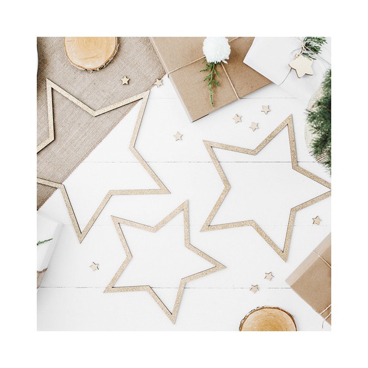 Dekoration Stjärnor Guldglitter 3-pack bild 3