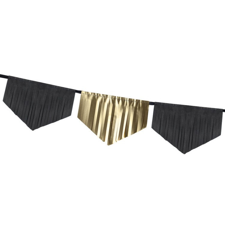 Girlang med fransar Guld & Svart bild 2