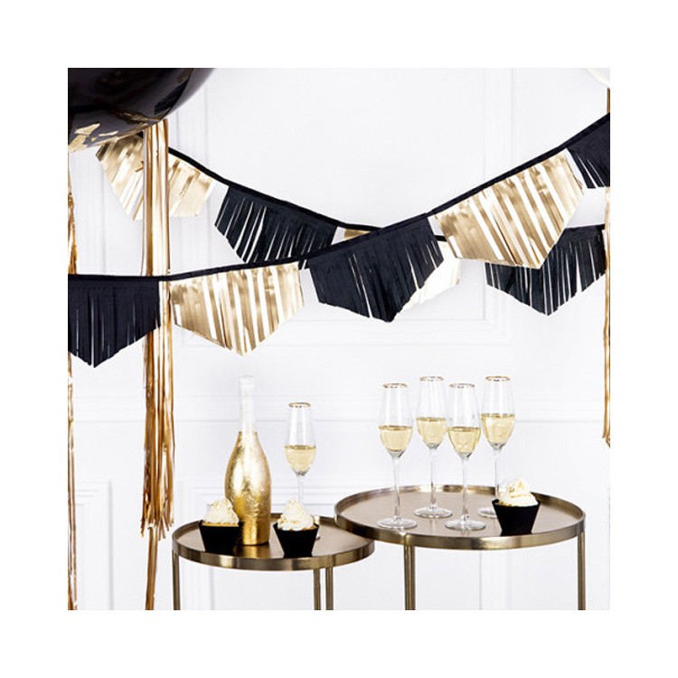 Girlang med fransar Guld & Svart bild 3