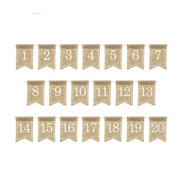 Bordsnummer Juteflaggor