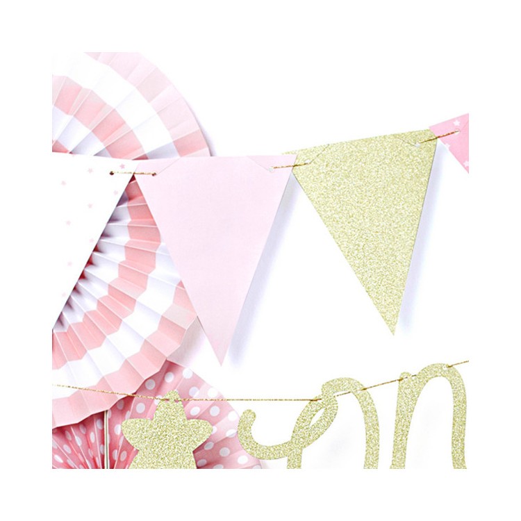 Pappersvimplar Rosa och guld