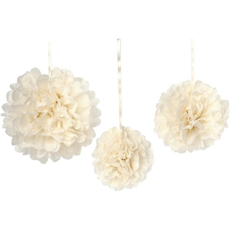 Pom pom 3-pack Krämvita