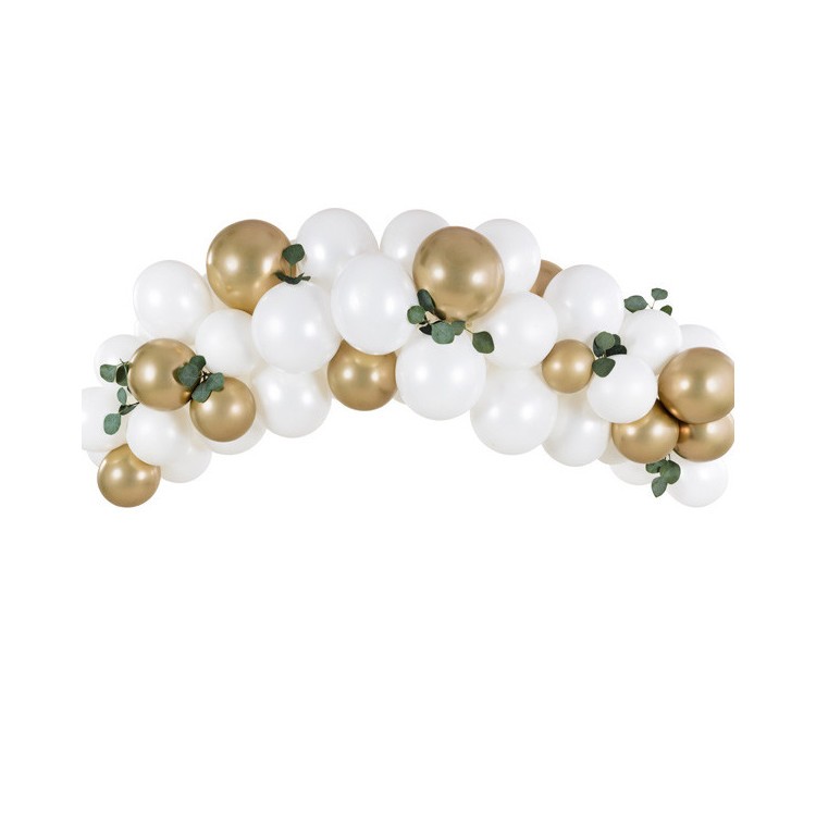 Ballongbåge 2m, Vit och Guld