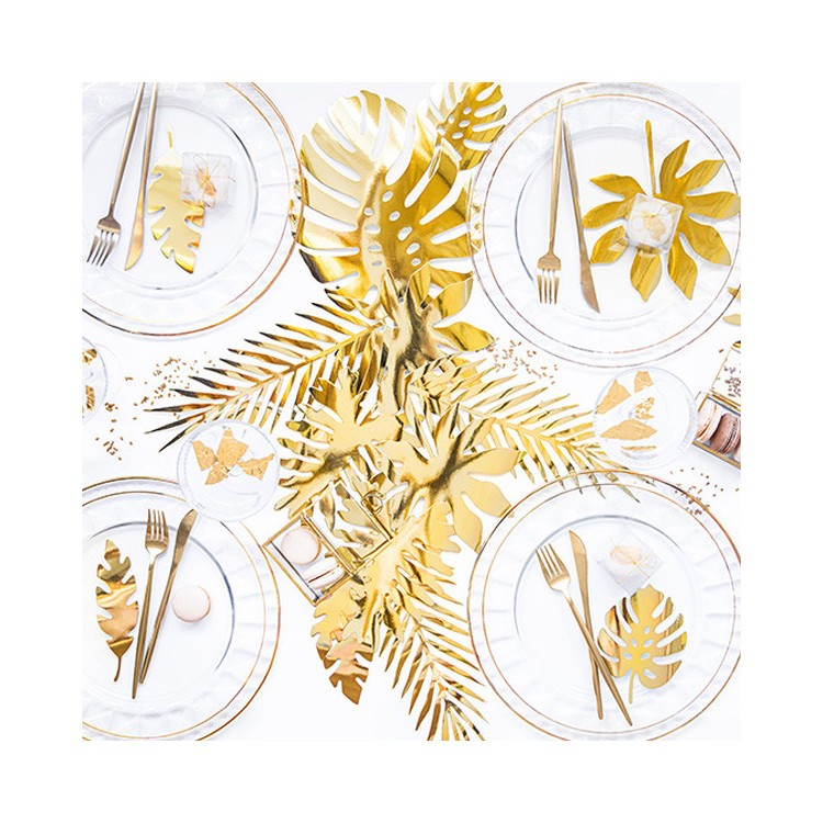 Pappersdekorationer Tropiska blad Guld bild 3