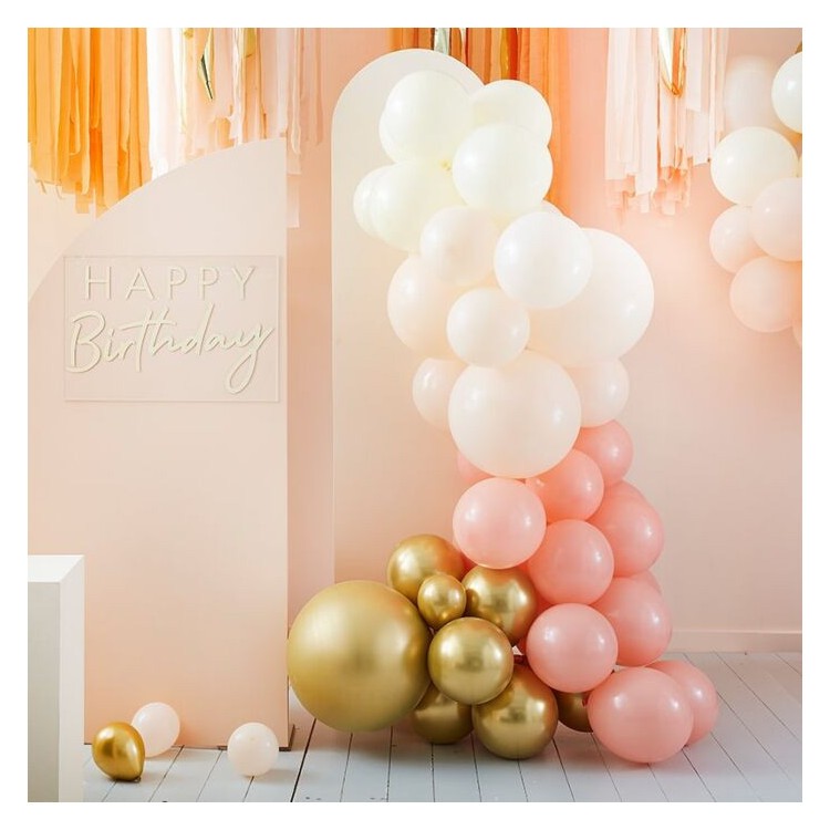 Ballongbåge Peach och Guld