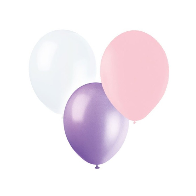 Ballonger Lila, Vit, Rosa
