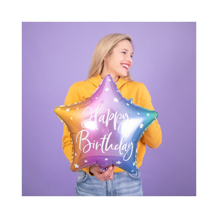 Folieballong Happy Birthday Färgglad bild 2