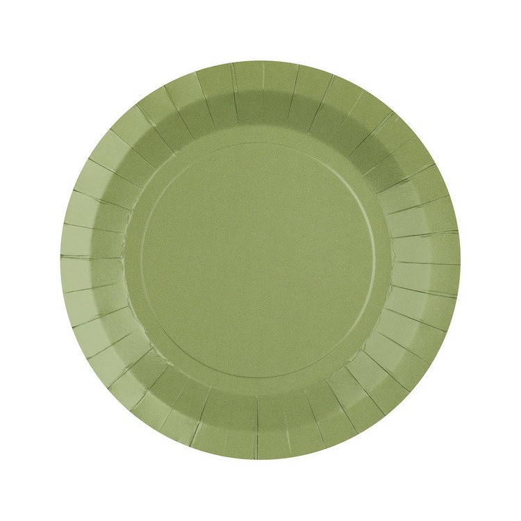 Papperstallrikar Olivgrön