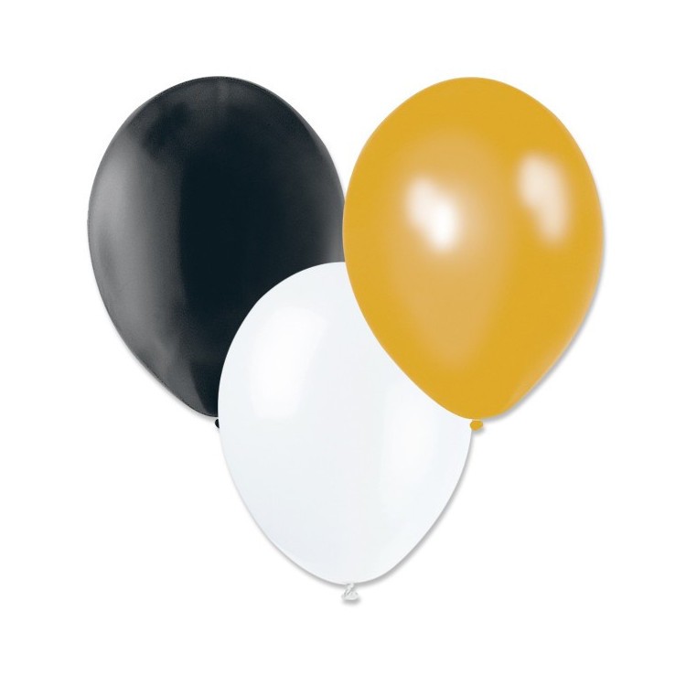 Ballonger Guld, Vit, Svart