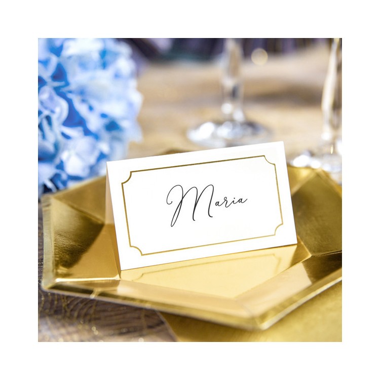 Placeringskort Med ram i guld