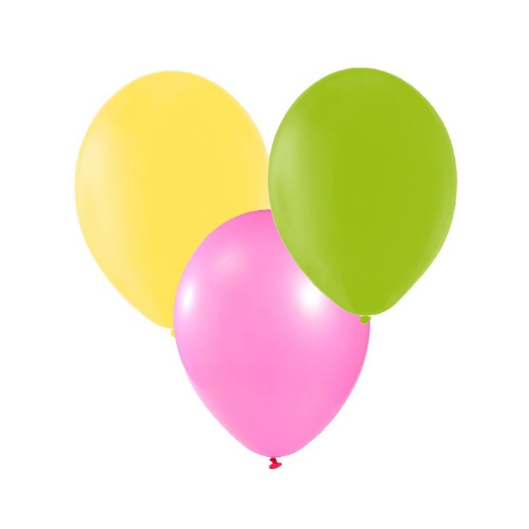 Ballonger Mörkrosa, Gul, Lime