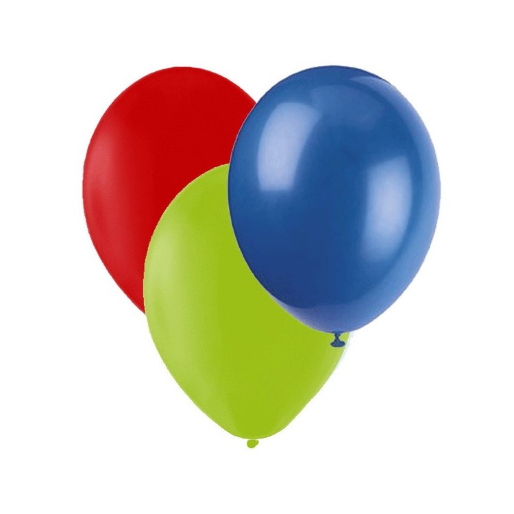 Ballonger Blå, Röd, Lime