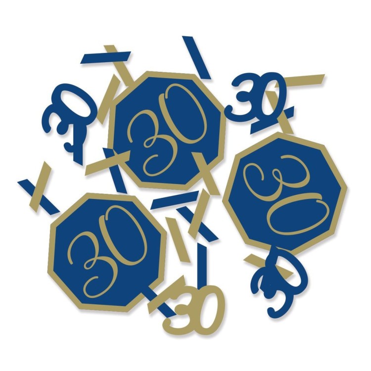 Konfetti 30 år Marinblå & Guld