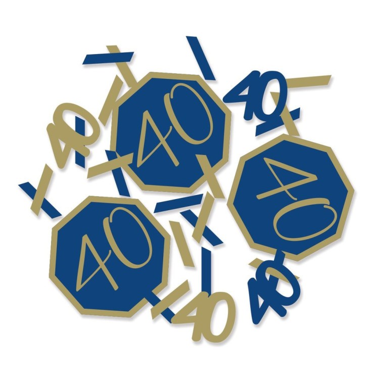 Konfetti 40 år Marinblå & Guld