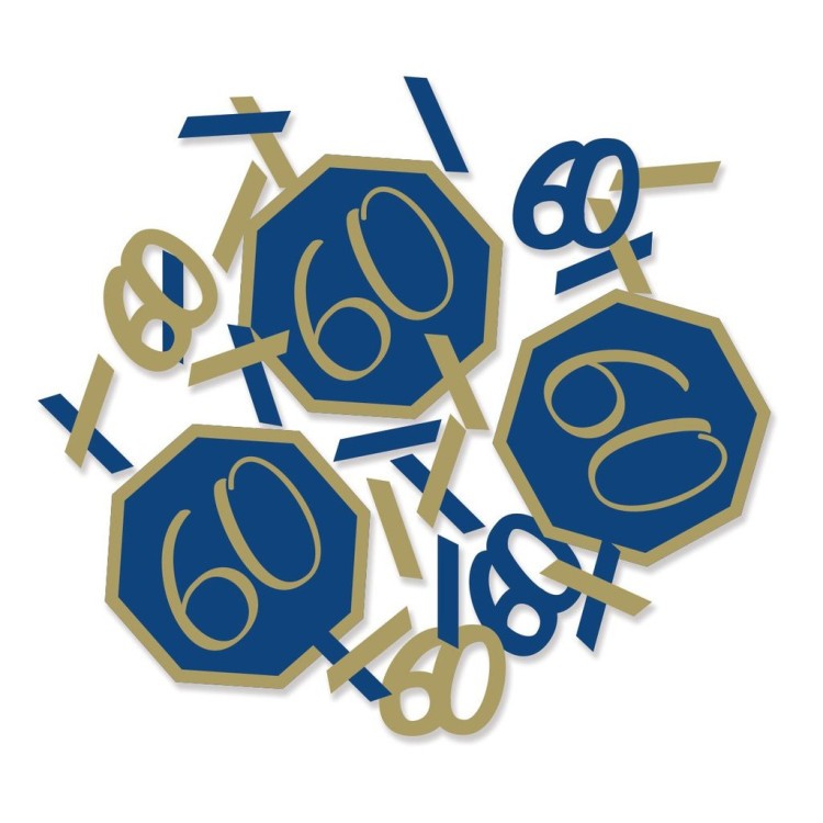 Konfetti 60 år Marinblå & Guld