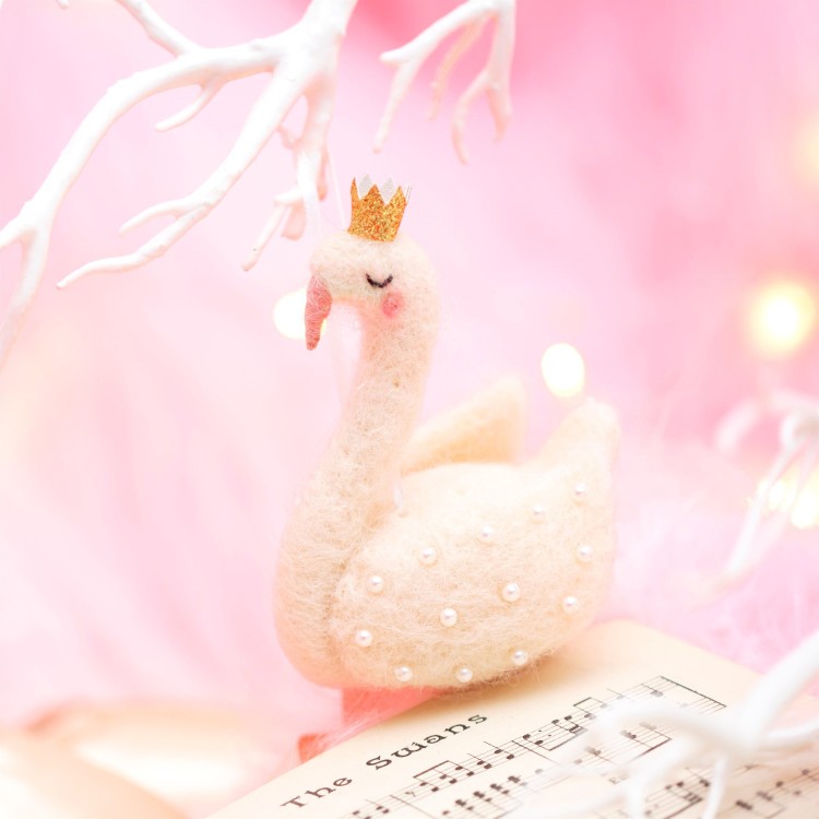 Filt Svan Juldekoration