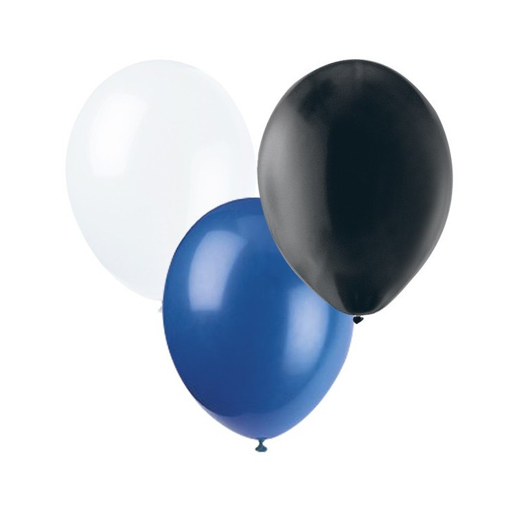 Ballonger Svart, Vit, Blå