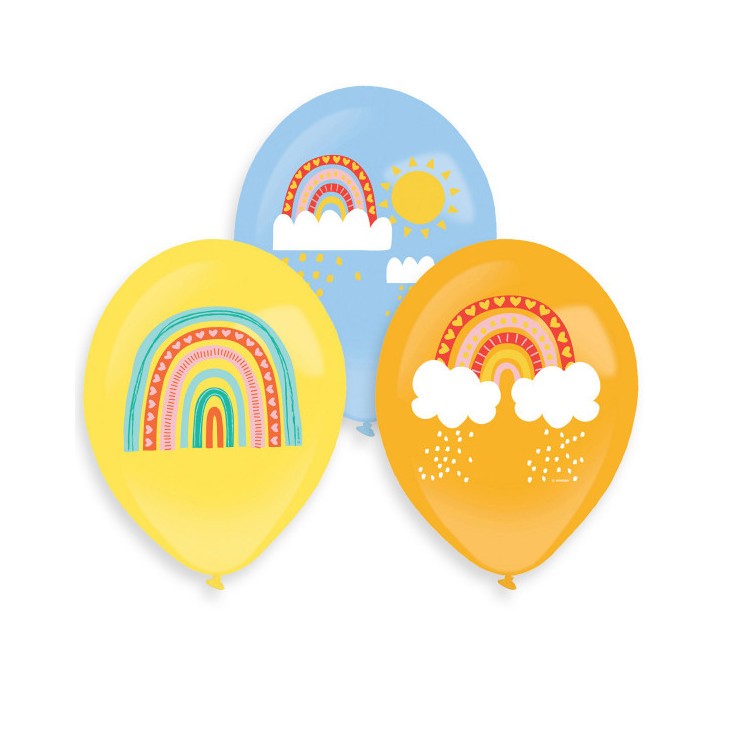 Ballonger Regnbåge Retro, 6-pack