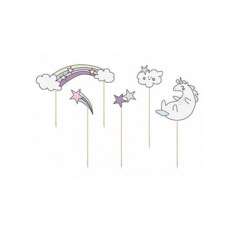 Cake Toppers Pastell Enhörning bild 3