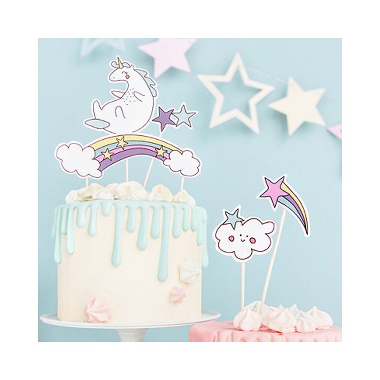 Cake Toppers Pastell Enhörning bild 4
