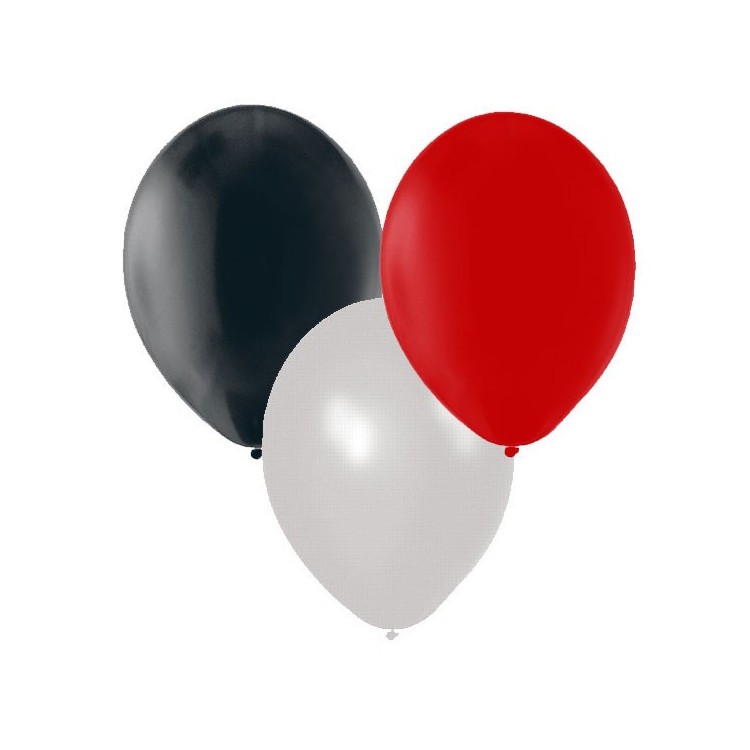 Ballonger Röd, Silver, Svart