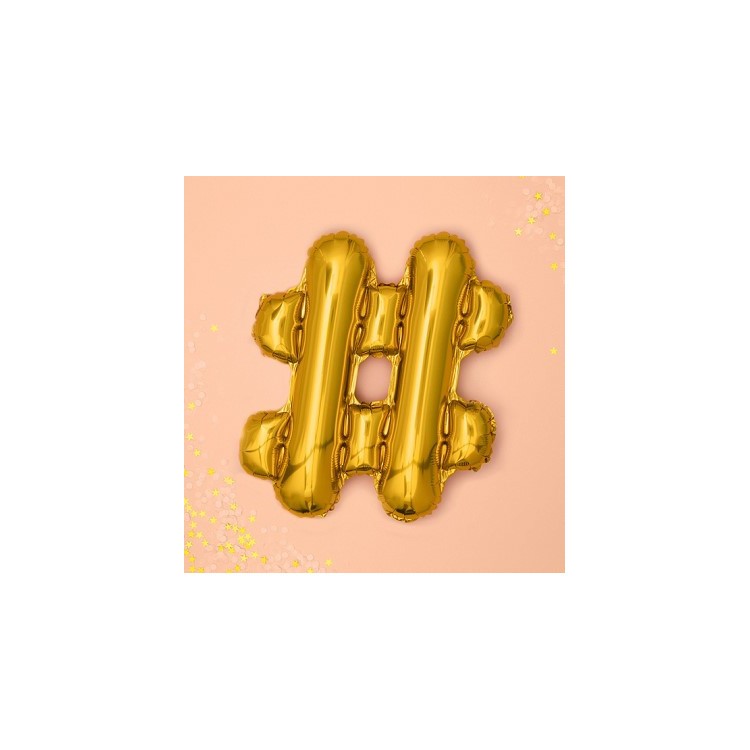 Folieballong Hashtag Guld bild 2