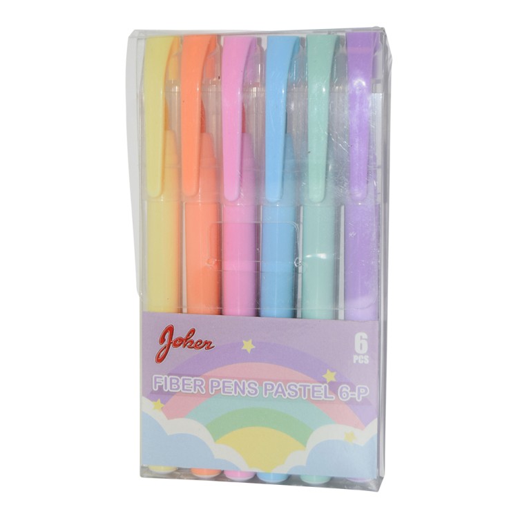 Fiberpennor Pastell 6-pack