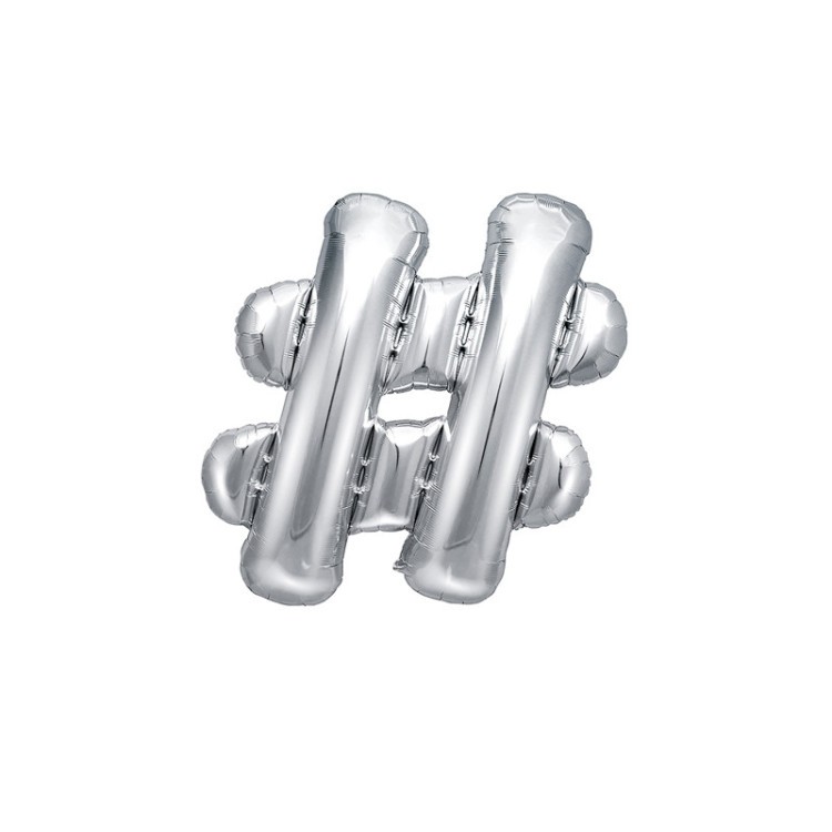 Folieballong Hashtag Silver