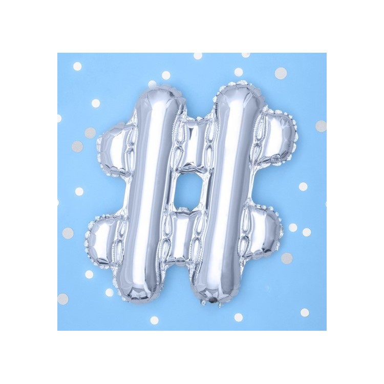 Folieballong Hashtag Silver bild 3