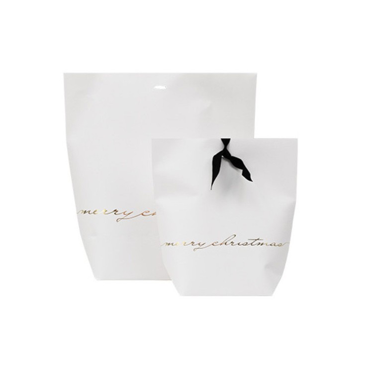 Presentpåse Vit "Merry Christmas"