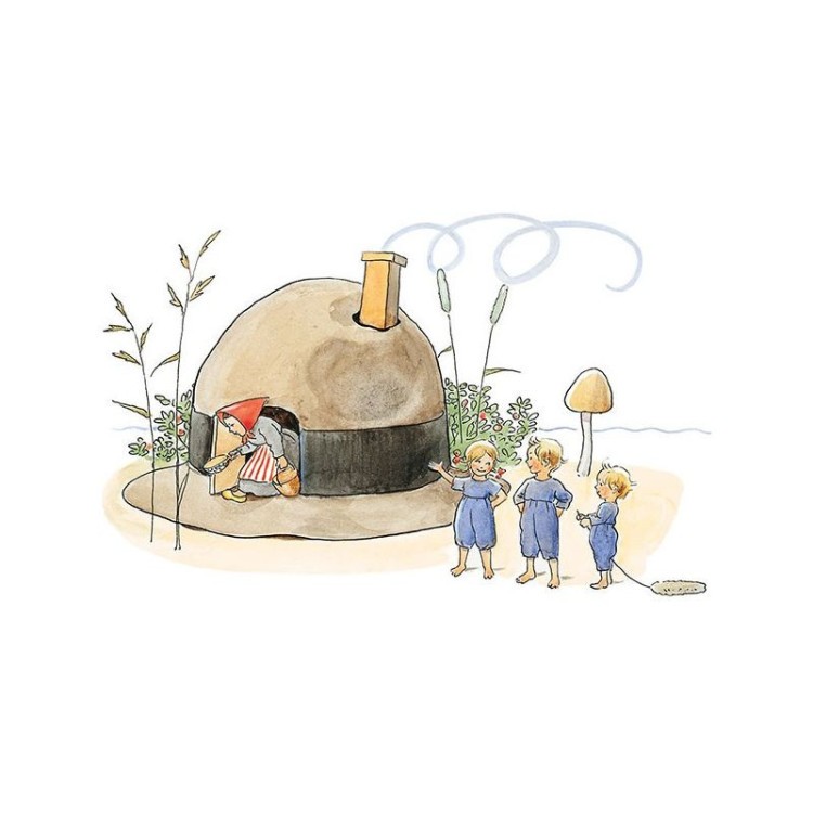 Vykort Hattstugan Elsa Beskow